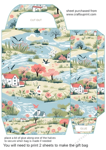 Pastel English countryside gift bag 4