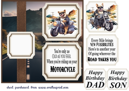 2 Panel motorbike Frenchie card front 1