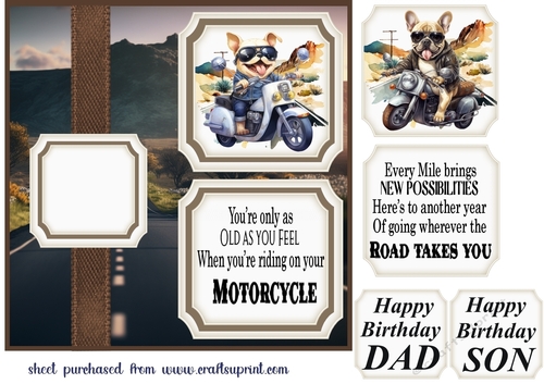 2 Panel motorbike Frenchie card front 2