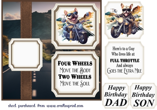 2 Panel motorbike Frenchie card front 3