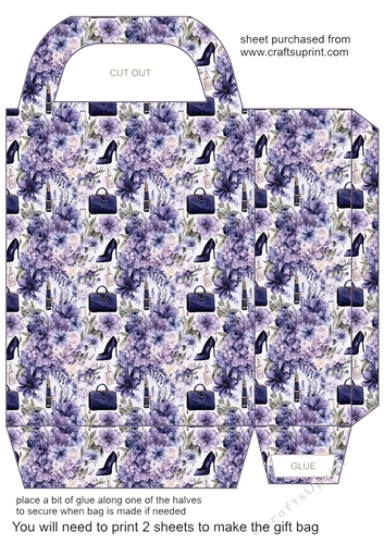 Purple floral fashion gift bag 1