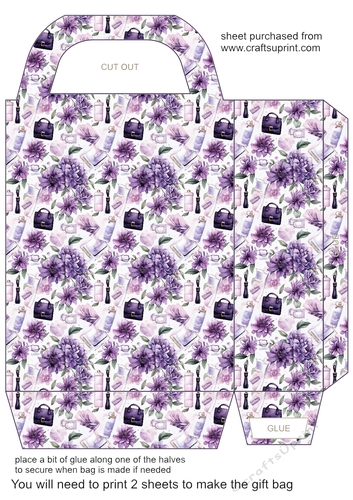 Purple floral fashion gift bag 2