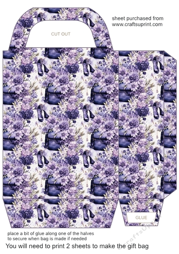 Purple floral fashion gift bag 3