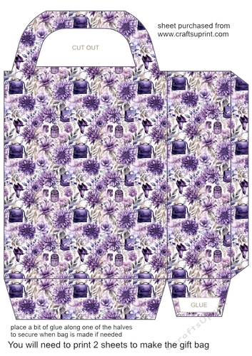 Purple floral fashion gift bag 4