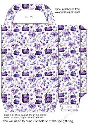 Purple floral fashion gift bag 5