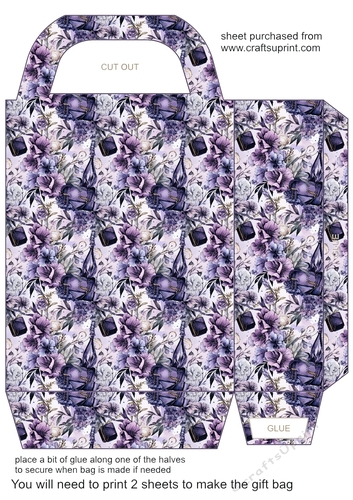 Purple floral fashion gift bag 7