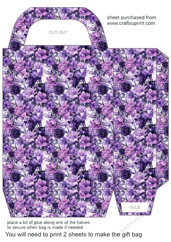 Purple floral fashion gift bag 8
