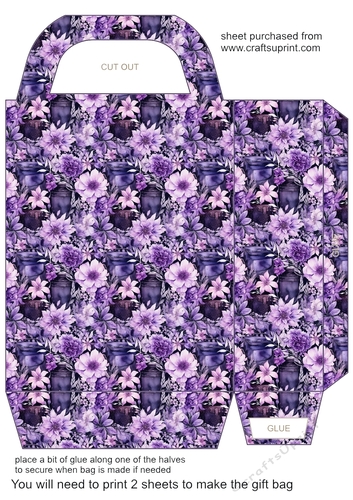 Purple floral fashion gift bag 9