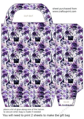 Purple floral fashion gift bag 10