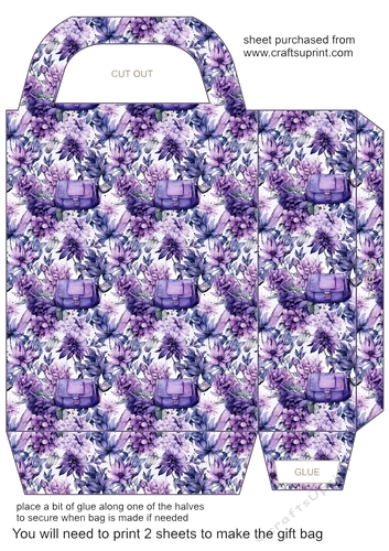 Purple floral fashion gift bag 11