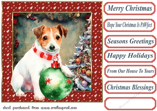 Christmas Jack Russel card front 2