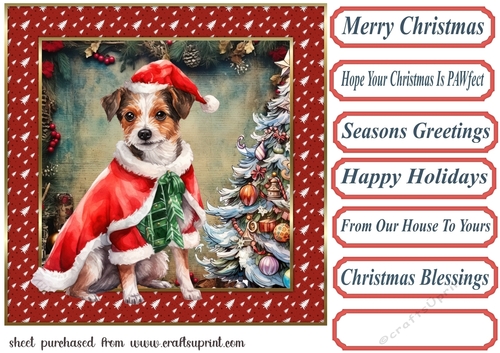 Christmas Jack Russel card front 4