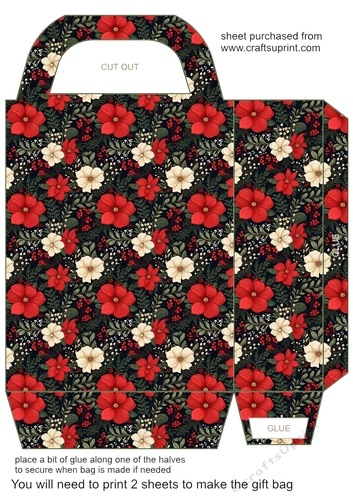 Christmas vibes floral gift bag 10