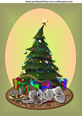 Christmas and Tree Dog Plushie Topper