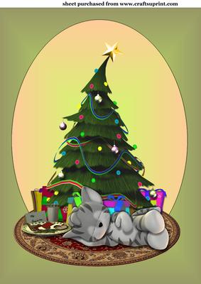 Christmas Tree and Cat Plushie Topper