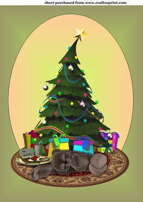 Christmas Tree and Bunny Plushie Topper