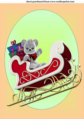 Christmas Plushie Sleigh Bear Topper