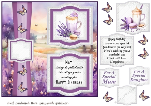 2 Panel Lavender treat card front 2