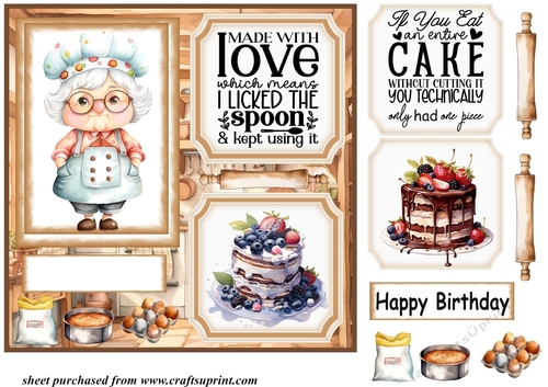 2 panel Birthday cake card front 1