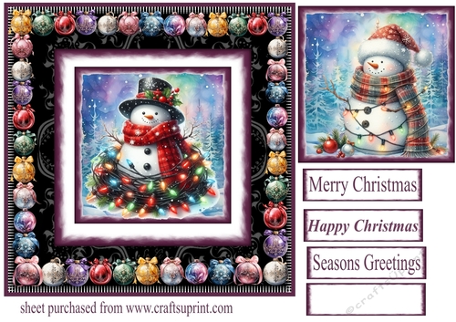 Christmas snowman card front 4