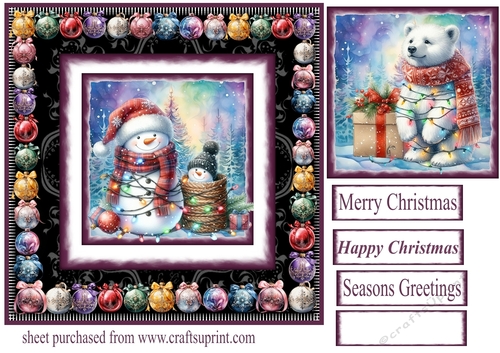 Christmas snowman/polar bear card front 
