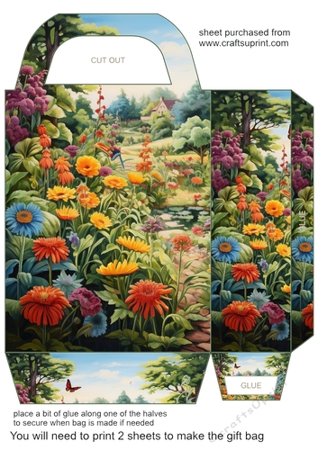 Floral bird gift bag 3