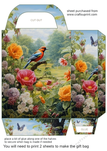 Floral bird gift bag 5