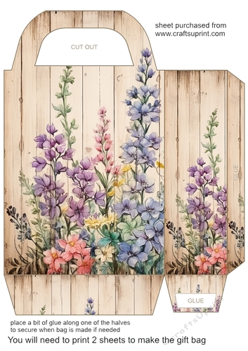 Wood and floral gift bag 1