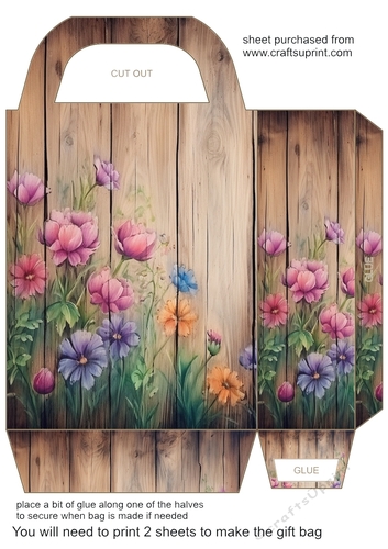 Wood and floral gift bag 2