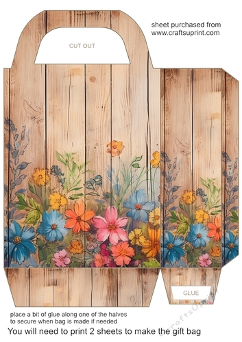 Wood and floral gift bag 6