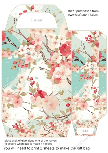 Shabby chic sakura gift bag 1