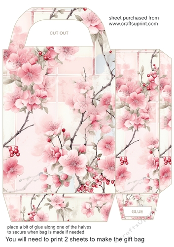 Shabby chic sakura gift bag 2