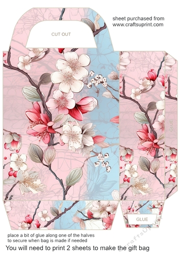 Shabby chic sakura gift bag 4