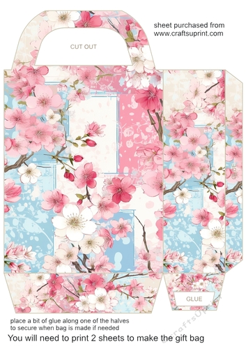 Shabby chic sakura gift bag 6