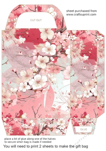 Shabby chic sakura gift bag 11