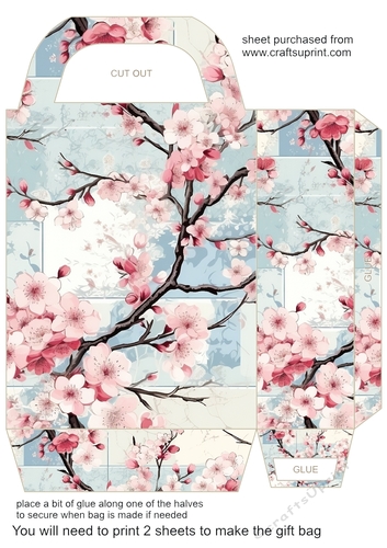 Shabby chic sakura gift bag 12