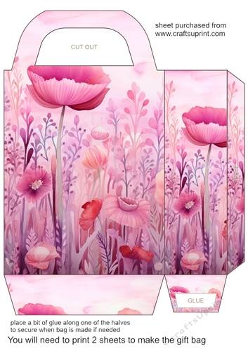 Pink garden gift bag 1