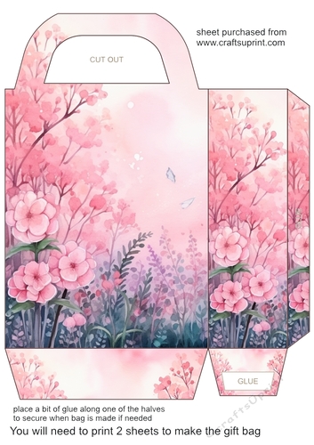 Pink garden gift bag 2