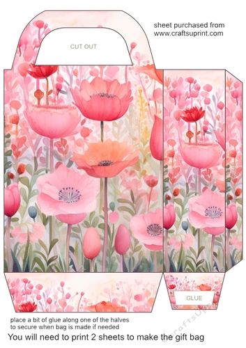 Pink garden gift bag 3