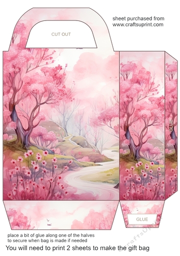 Pink garden gift bag 8
