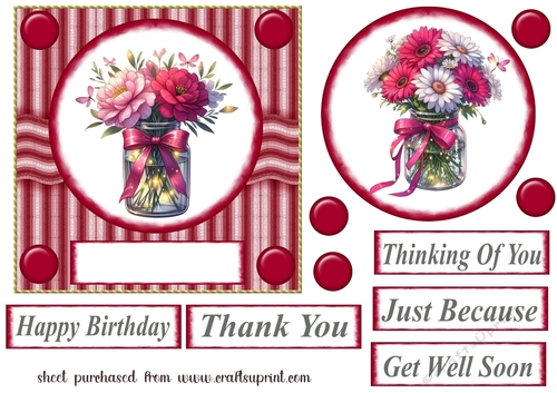 Red floral card front 1