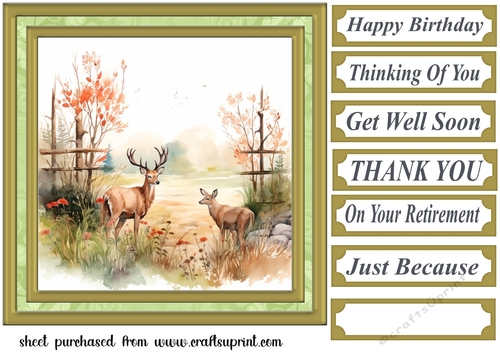 Country wildlife card front 3