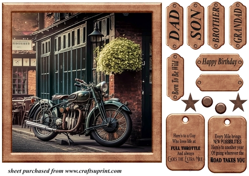 Framed motorbike card front 2