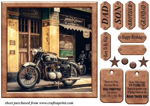 Framed motorbike card front 4