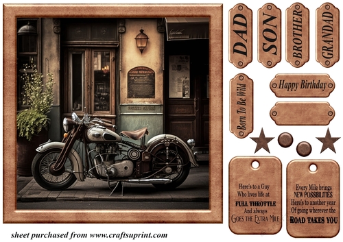 Framed motorbike card front 5