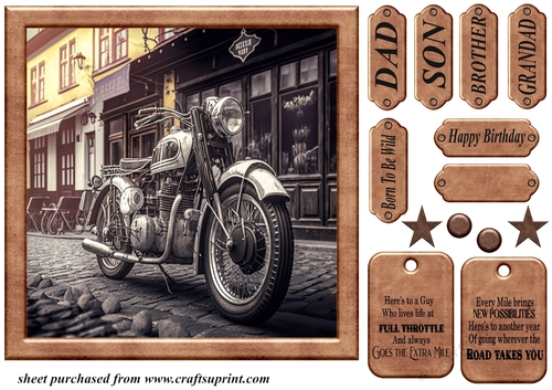 Framed motorbike card front 6