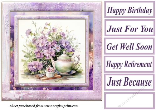 Floral teatime card front 1