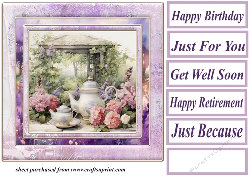 Floral teatime card front 4