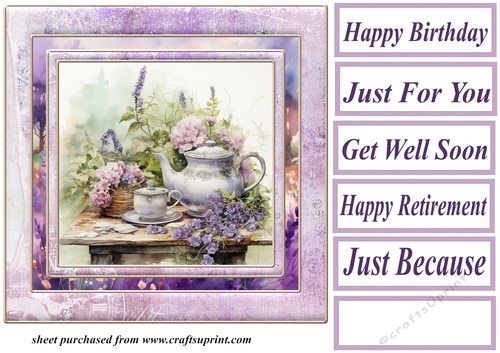 Floral teatime card front 6