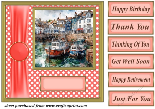 Harbor scene card front 11